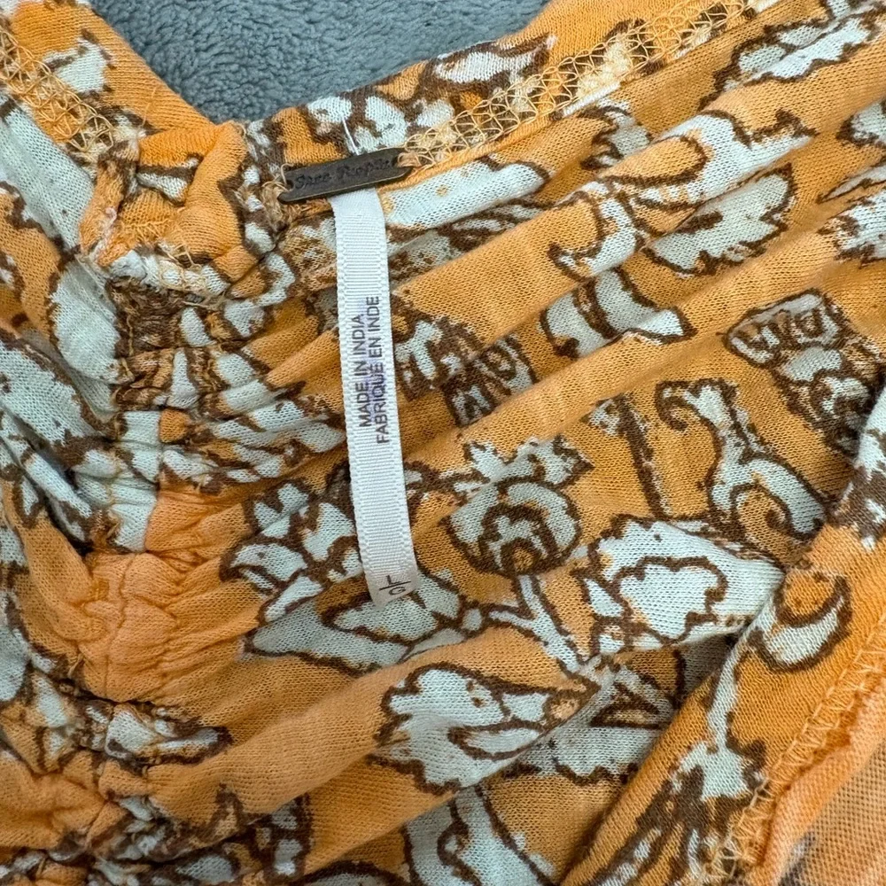 💋FREE PEOPLE BLOOD ORANGE COMBO DEEP V INSIDE OUT STYLE TOP, L - Picture 5 of 5
